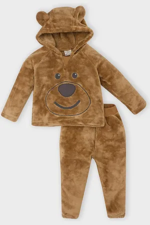 DeFacto Boys Self Design Hooded Long Sleeves Sweatshirt With Trouser