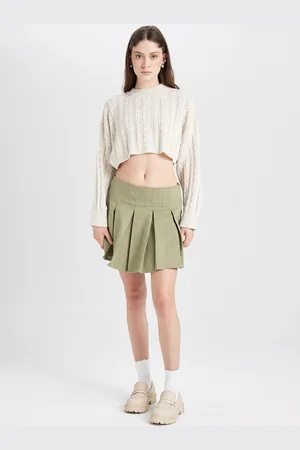 DeFacto Women Pleated A-Line Mini Skirt