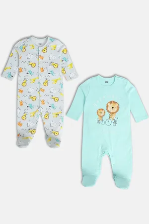 MINI KLUB Boys Pack of 2 Printed Sleepsuit