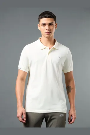TECHNOSPORT Men Solid Slim Fit Polo Sports T-shirt with MATPIQ