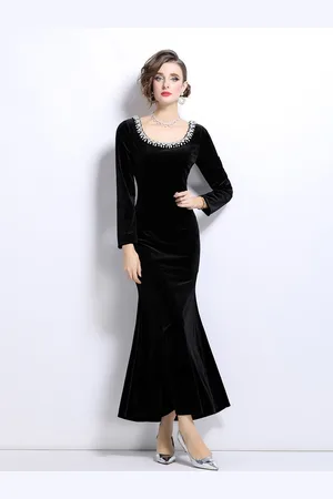 JC Collection Women Fit and Flare Long Sleeves Dress