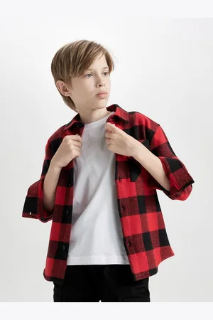 DeFacto Boys Buffalo Checks Opaque Checked Casual Shirt