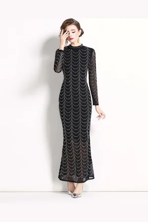 JC Collection Women Embellished Sheath Maxi Dress