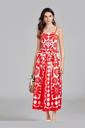 JC Collection Women Printed Fit & Flare Midi Dress