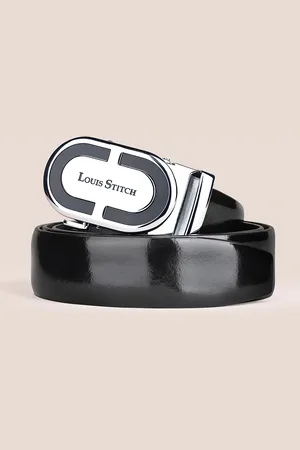 LOUIS STITCH Premium VT Leather Men Auto Lock Buckle Belt