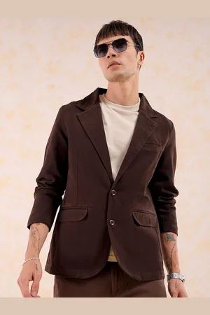 The Indian Garage Co Cotton Slim-Fit Cotton Single-Breasted Blazer