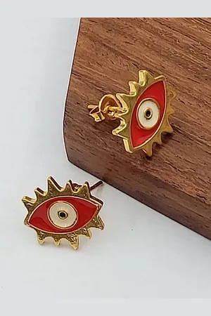 ZIVOM Gold Plated Oval Studs Earrings