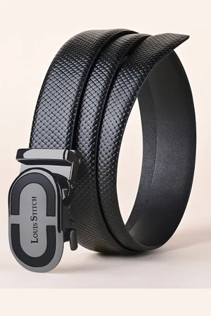 LOUIS STITCH Premium VT Leather Men Auto Lock Buckle Belt