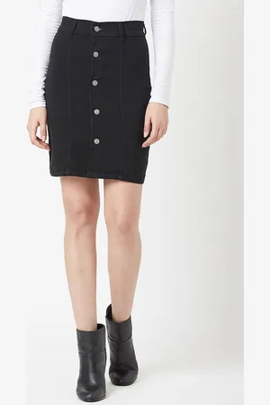 Miss Chase Women Denim A-Line Mini Skirt