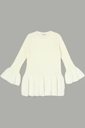 Lifestyle Girls Round Neck Cable Knit Pullover