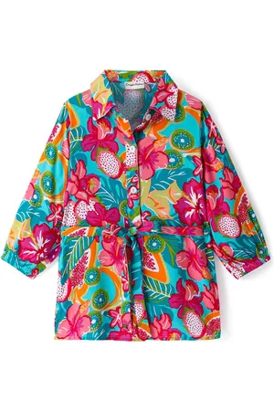 CrayonFlakes Girls Floral Printed Shirt Dress