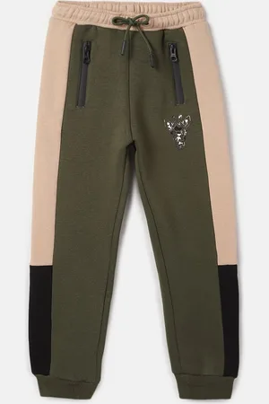 Blue Giraffe Boys Mid-Rise Colourblocked Cotton Joggers