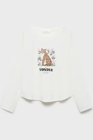 MANGO Girls Graphic Printed Pure Cotton T-shirt