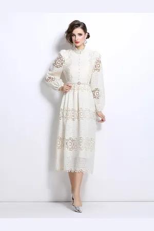 JC Collection Women Self Design Fit and Flare Midi Dress