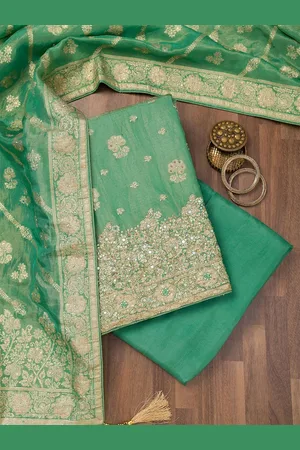 Koskii Ethnic Motifs Embroidered Sequinned Unstitched Dress Material