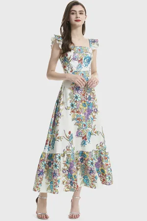 JC Collection Women Floral Printed A-Line Maxi Dress