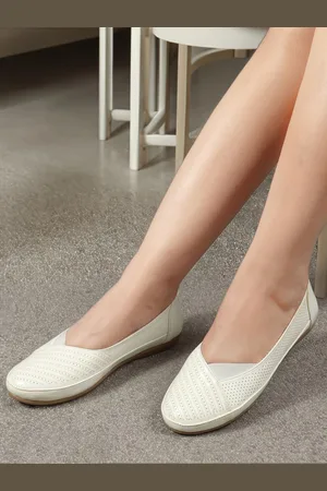 Mast & Harbour Women Textured Slip-On Ballerinas