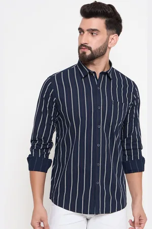Duke Men Slim Fit Opaque Striped Casual Shirt