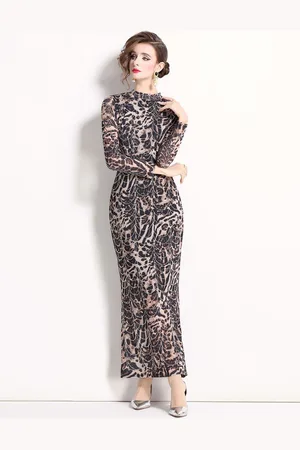 JC Collection Women Abstract Printed Bodycon Maxi Dress