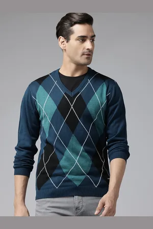 Park Avenue Argyle V-Neck Pullover