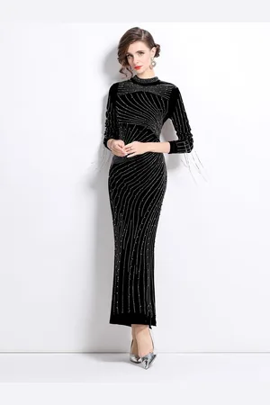 JC Collection Women Embellished Bodycon Maxi Dress