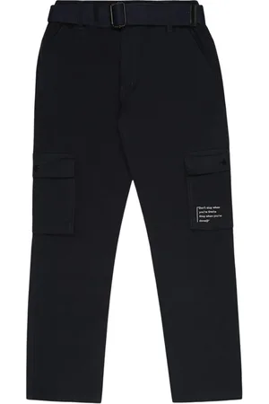 CAVIO Boys Solid Pure Cotton Comfort Cargos Trousers