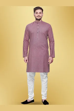 SHIWAM ETHNIX Geometric Printed Mandarin Collar Regular Kurta with Pyjamas