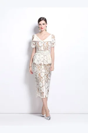 JC Collection Women Floral Self Design Peplum Midi Dress