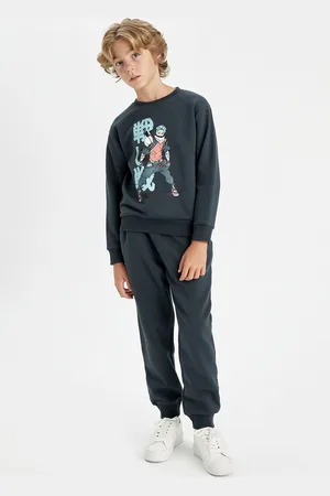 DeFacto Boys Printed Long Sleeves Sweatshirt with Joggers