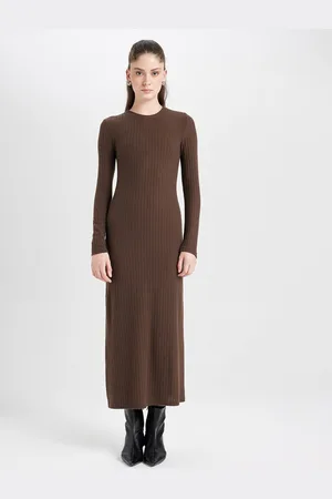 DeFacto Women Round Neck Midi Dress