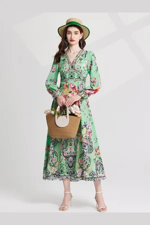 JC Collection Women Floral Printed Fit & Flare Midi Dress