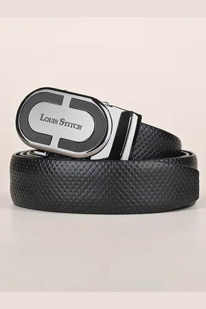 LOUIS STITCH Premium VT Leather Men Auto Lock Buckle Belt