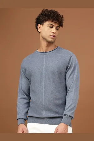 Richlook Men Self Design Round Neck Pullover Sweatshirt