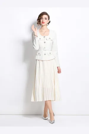 JC Collection Women Round Neck Fit & Flare Midi Dress