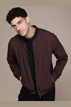 Nautica Geometric Printed Stand Collar Bomber Jacket