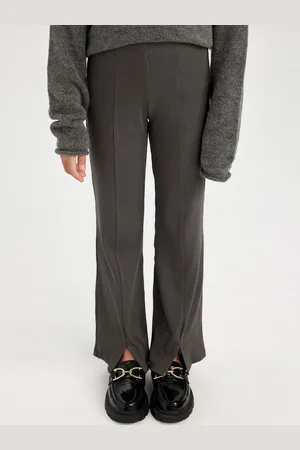 DeFacto Girls Flared Mid-Rise Wide Leg Trousers