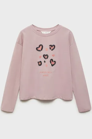 MANGO Girls Pure Cotton Graphic Printed T-shirt