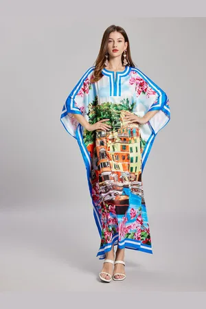 JC Collection Women Graphic Printed Kaftan Maxi Dress