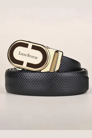 LOUIS STITCH Premium VT Leather Men Auto Lock Buckle Belt