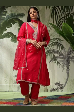 Bani Women Ethnic Motifs Embroidered Zari Straight Kurta With Palazzos & Dupatta