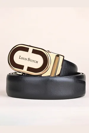 LOUIS STITCH Premium VT Leather Men Auto Lock Buckle Belt