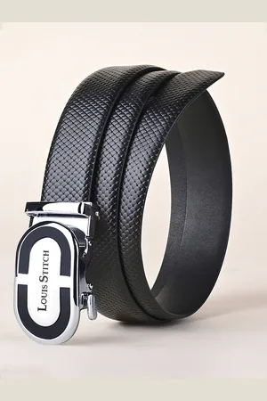 LOUIS STITCH Premium VT Leather Men Auto Lock Buckle Belt