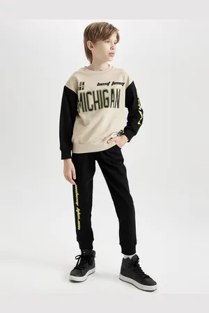 DeFacto Boys Printed Round Neck Long Sleeves Sweatshirt With Jogger