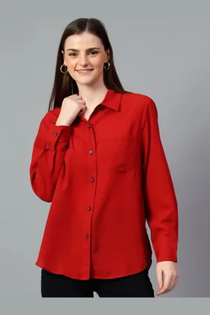 KOTTY Women Comfort Spread Collar Solid Oversized Casual Shirt