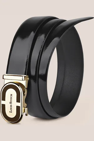 LOUIS STITCH Premium VT Leather Men Auto Lock Buckle Belt