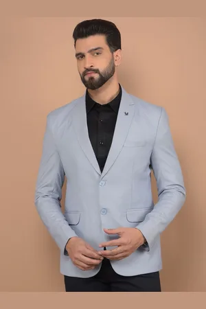 Canary London Self Design Slim-Fit Single Breasted Formal Blazer