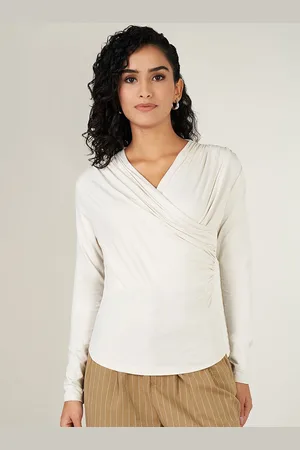PEOPLE Women V-neck long Sleeves Top