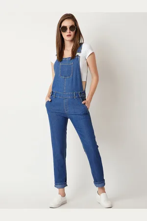 Miss Chase Women Denim Dungaree With T-shirt
