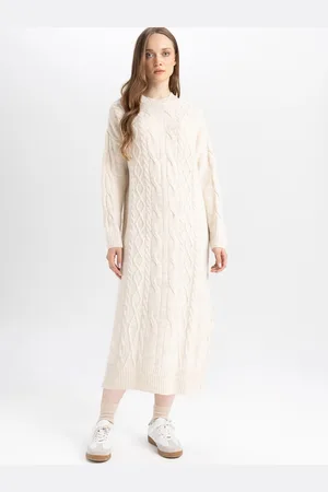 DeFacto Women Self Design Jumper Dress Midi Dress