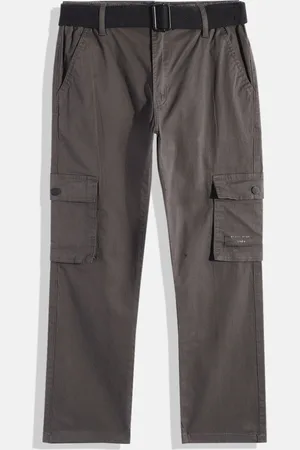 CAVIO Boys Pure Cotton Comfort Cargo Trousers With Belt
